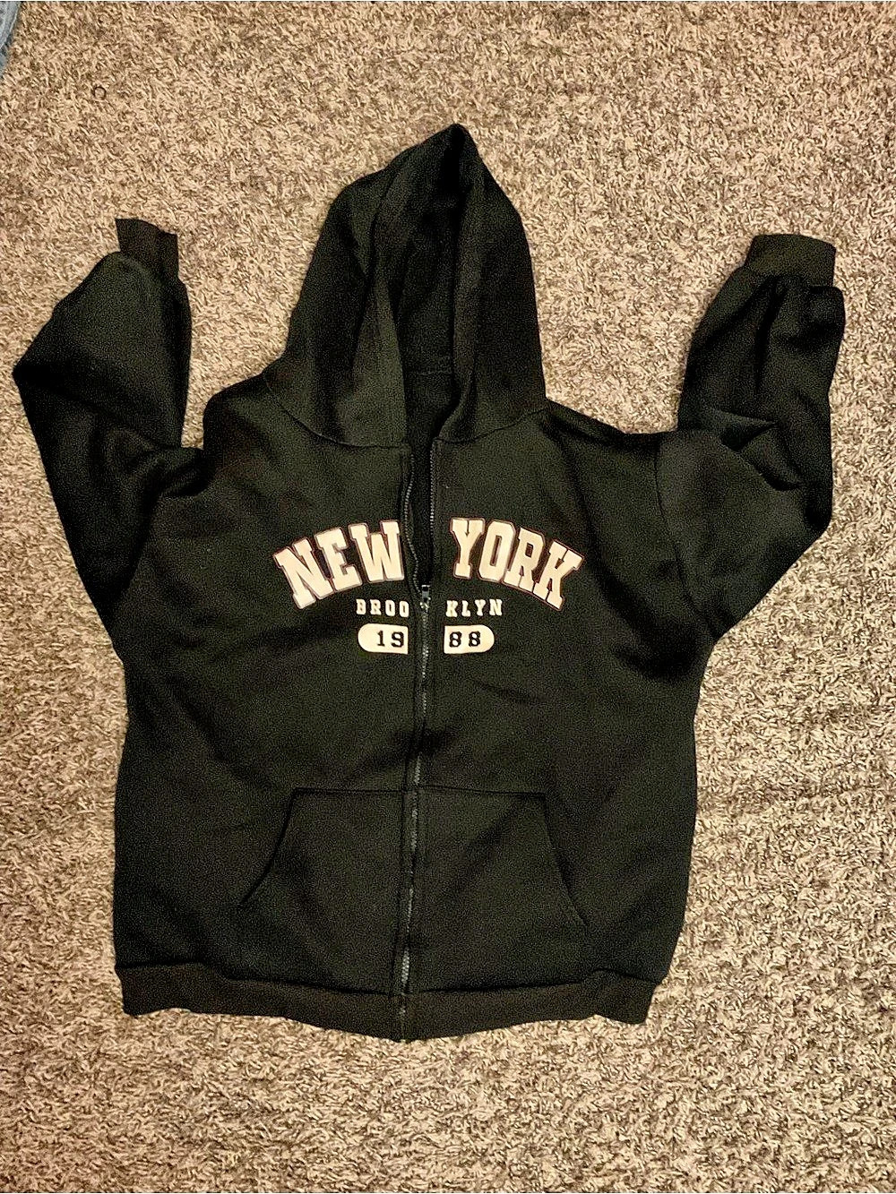 Black Zip-Up Hooded Jacket